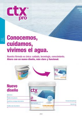 portada catálogo de productos para tratamiento de piscinas ctx