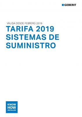 Cisternas y sanitarios para baños GEBERIT Tarifa 2019